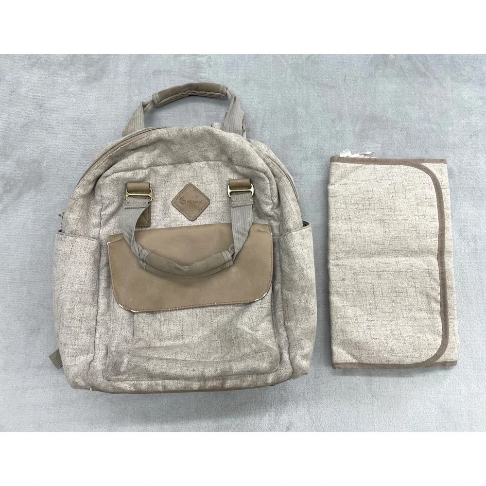 Ergobaby Backpack Diaper Bag Unisex One Size Beige Baby Travel Changing Pad
